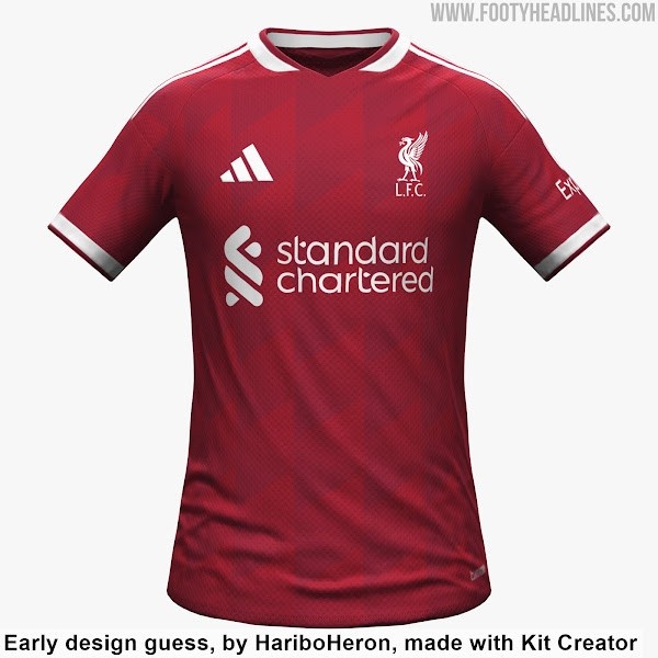 ac米兰-利物浦26-27赛季主场球衣谍照：采用深红色调+白色细节装饰